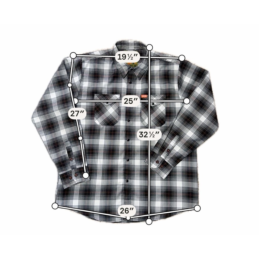 Dixxon Flannel Co The Arthur Flannel Shirt Mens XL Black Plaid Snap Buttons - Picture 10 of 10